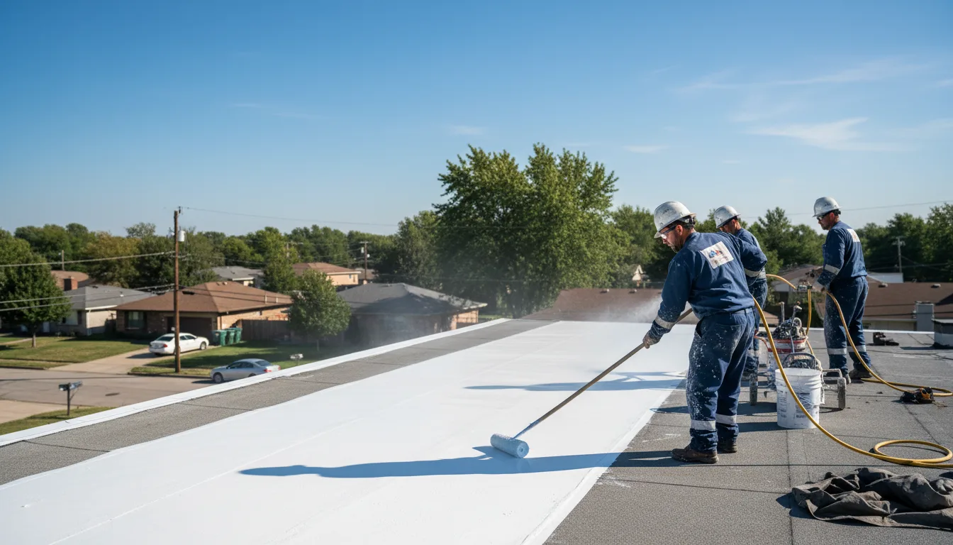 Commercial roof coating in Ashley, IL near me